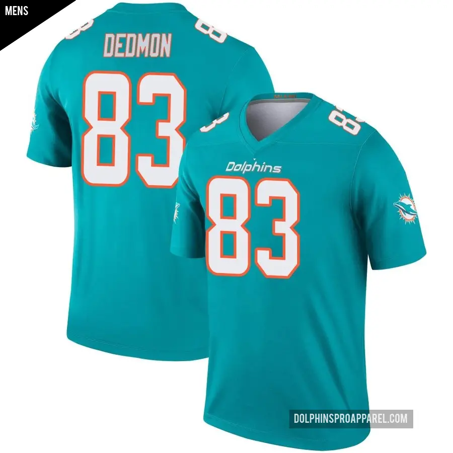 Men's Miami Dolphins ＃83 DeVonte Dedmon Aqua Legend Jersey