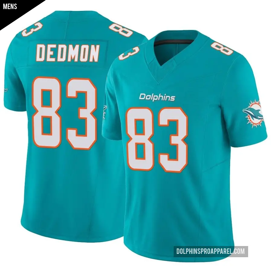 Men's Miami Dolphins ＃83 DeVonte Dedmon Aqua Limited Vapor F.U.S.E. Jersey