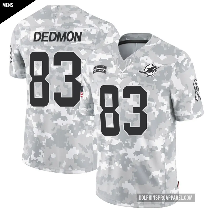 Men's Miami Dolphins ＃83 DeVonte Dedmon Arctic Camo Limited 2024 Salute to Service Jersey