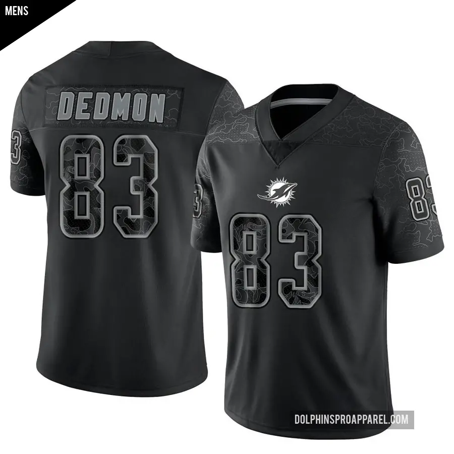 Men's Miami Dolphins ＃83 DeVonte Dedmon Black Limited Reflective Jersey