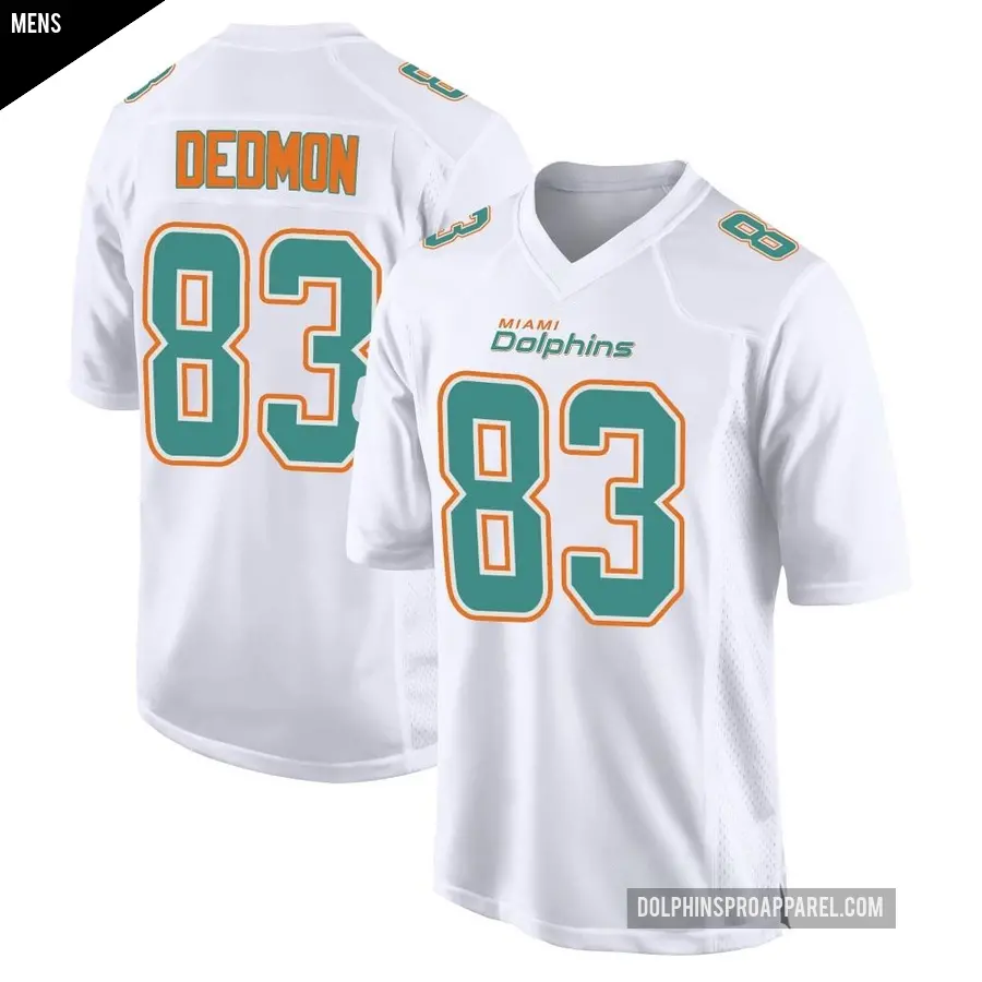 Men's Miami Dolphins ＃83 DeVonte Dedmon White Game Fashion Jersey