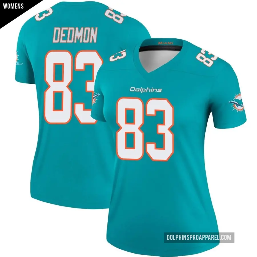 Women's Miami Dolphins ＃83 DeVonte Dedmon Aqua Legend Jersey