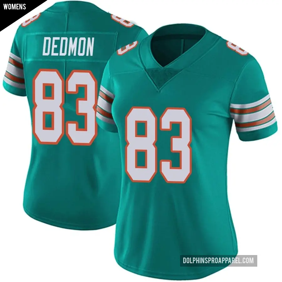 Women's Miami Dolphins ＃83 DeVonte Dedmon Aqua Limited Alternate Vapor Untouchable Jersey