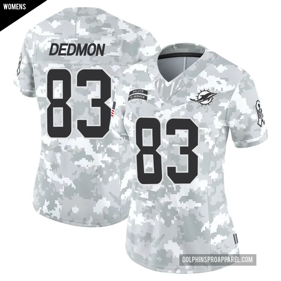 Women's Miami Dolphins ＃83 DeVonte Dedmon Arctic Camo Limited 2024 Salute to Service Jersey