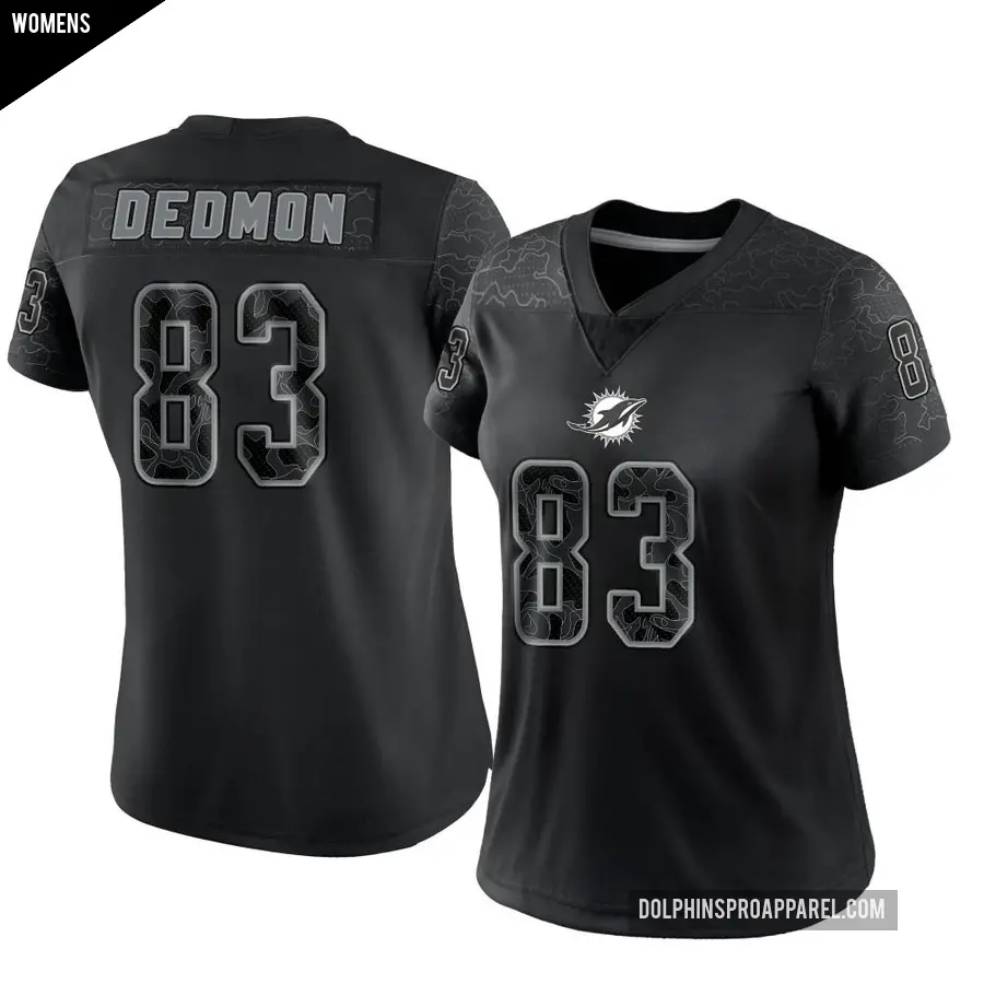 Women's Miami Dolphins ＃83 DeVonte Dedmon Black Limited Reflective Jersey