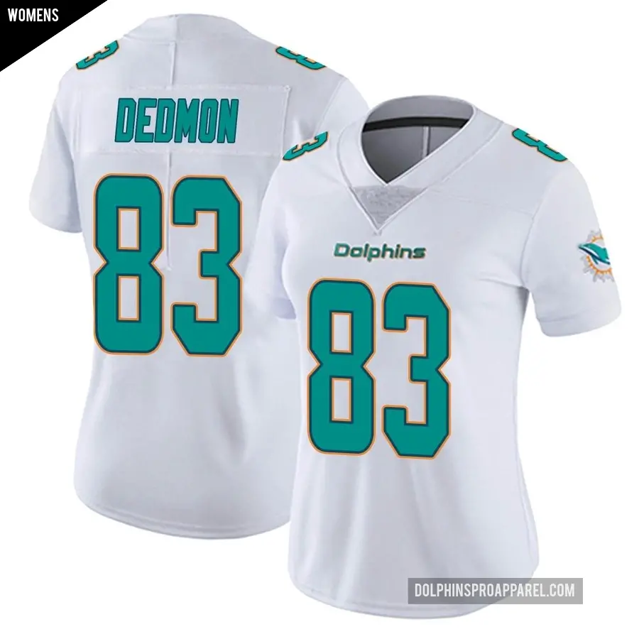 Women's Miami Dolphins ＃83 DeVonte Dedmon White limited Vapor Untouchable Jersey