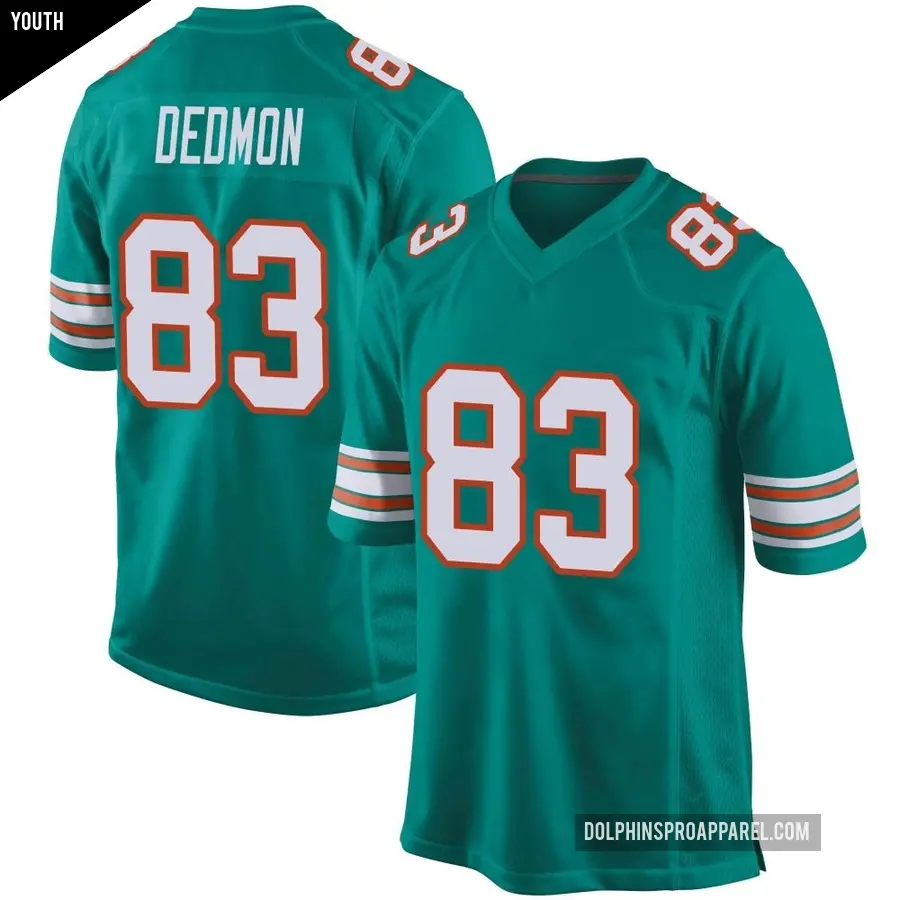 Youth Miami Dolphins ＃83 DeVonte Dedmon Aqua Game Alternate Jersey