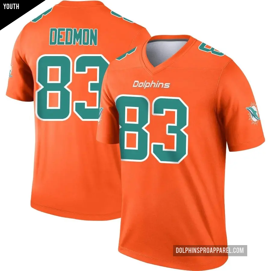 Youth Miami Dolphins ＃83 DeVonte Dedmon Orange Legend Inverted Jersey