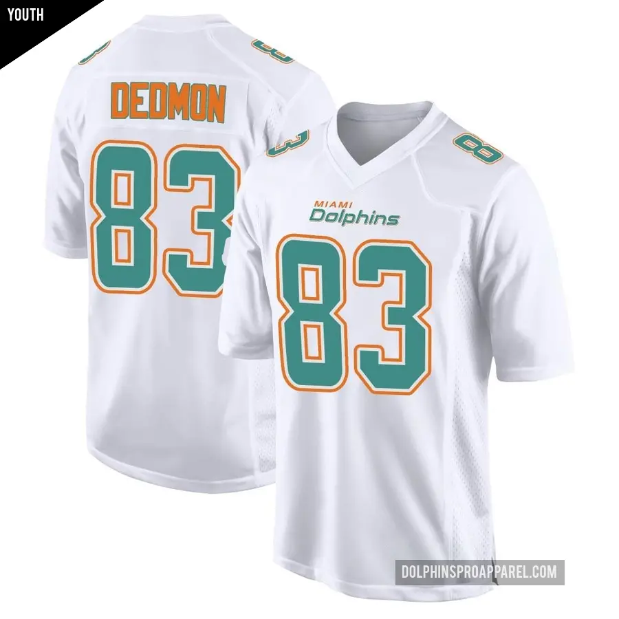 Youth Miami Dolphins ＃83 DeVonte Dedmon White Game Fashion Jersey