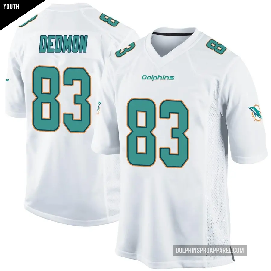 Youth Miami Dolphins ＃83 DeVonte Dedmon White Game Jersey